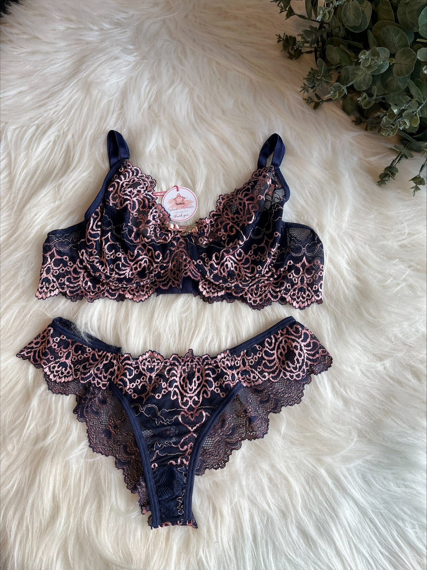 Lingerie Lance Blue and Rose