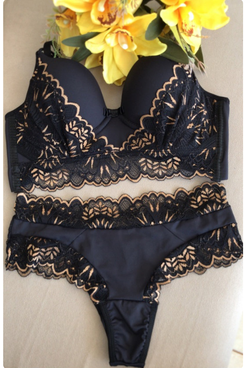 Lingerie Black with Gold Lance