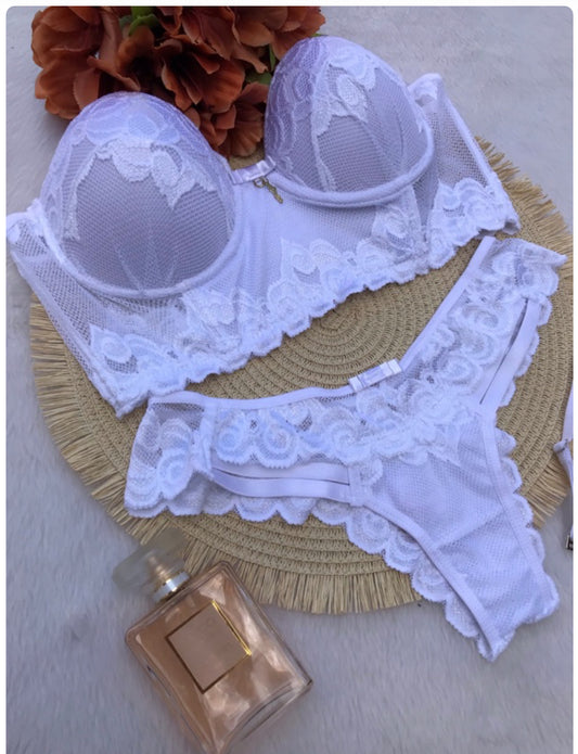 Lingerie White and Beige