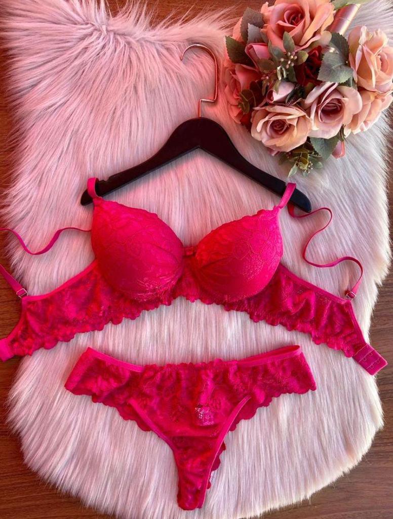 Bright Pink Lingerie Set