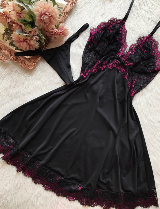 Nightgown  Black and Pink